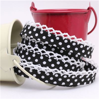 Crochet Edge - Black/White Spot